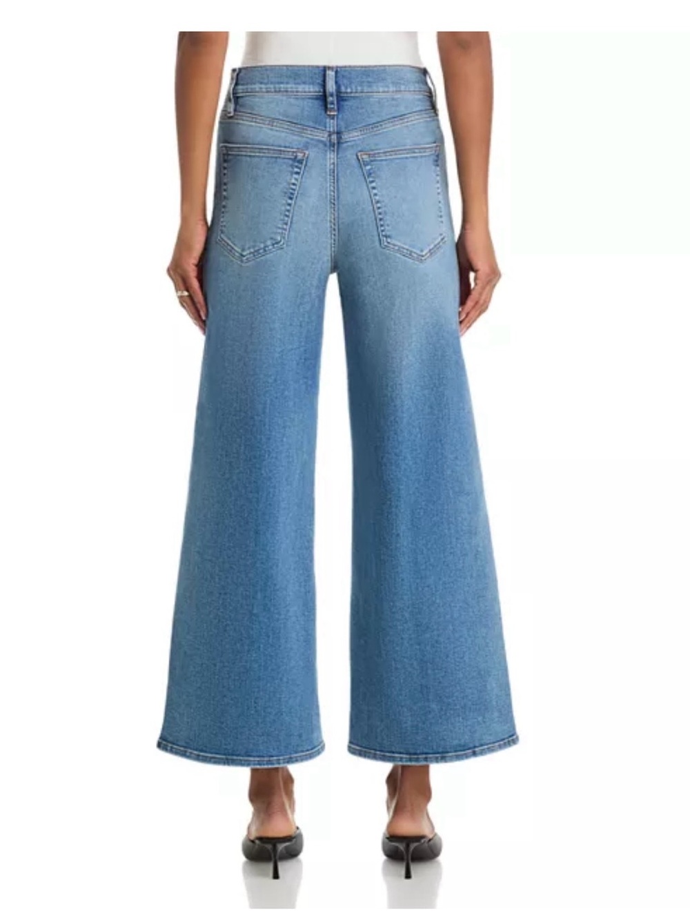 Frame Le Palazzo crop Denim Wide-Leg High-Rise Jeans — Light Blue Wash - Picture 3 of 9